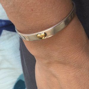 gold heart silver bangle Cynthia Gale studio
